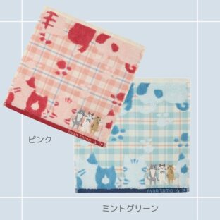 タオルハンカチ｜にゃんとも ハンドタオル 猫雑貨 猫柄 猫グッズ かわいい 無撚糸 ふわふわ プレゼント プチギフト 贈り物