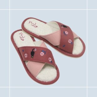 キャットスリッパ｜お花畑クロス 猫雑貨 猫柄 猫グッズ かわいい お家時間 プレゼント 贈り物 ギフト