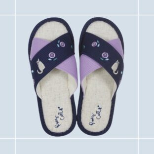 キャットスリッパ｜お花畑クロス 猫雑貨 猫柄 猫グッズ かわいい お家時間 プレゼント 贈り物 ギフト