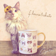 マグカップ｜ねこ fleurs&chats｜猫 ねこ ネコ 猫雑貨 ねこモチーフ ネコグッズ かわいい おうちカフェ プレゼント ギフト 贈り物