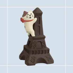 concombre｜コンコンブル｜エッフェルチョコよじ登り猫 decore デコレ バレンタイン ねこ雑貨 ネコモチーフ かわいい フィギュア インテリア ミニチュア オブジェ まったり 癒し 置き物