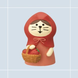 concombre｜コンコンブル｜ねこずきんいちごつみ decore デコレ バレンタイン ねこ雑貨 ネコモチーフ かわいい フィギュア インテリア ミニチュア オブジェ まったり 癒し 置き物