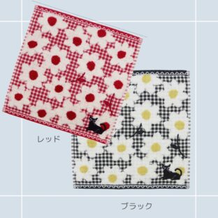 タオルハンカチ｜フラワーギンガム ハンドタオル猫雑貨 猫柄 猫グッズ 無撚糸 ふわふわ プレゼント プチギフト 贈り物
