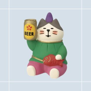 concombre｜コンコンブル｜乾杯えびす猫 decore デコレ バレンタイン ねこ雑貨 ネコモチーフ かわいい フィギュア インテリア ミニチュア オブジェ まったり 癒し 置き物